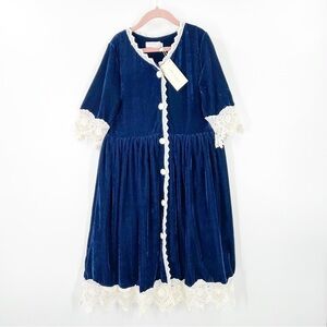 Trish Scully Rosalina Velvet Dress Navy Blue